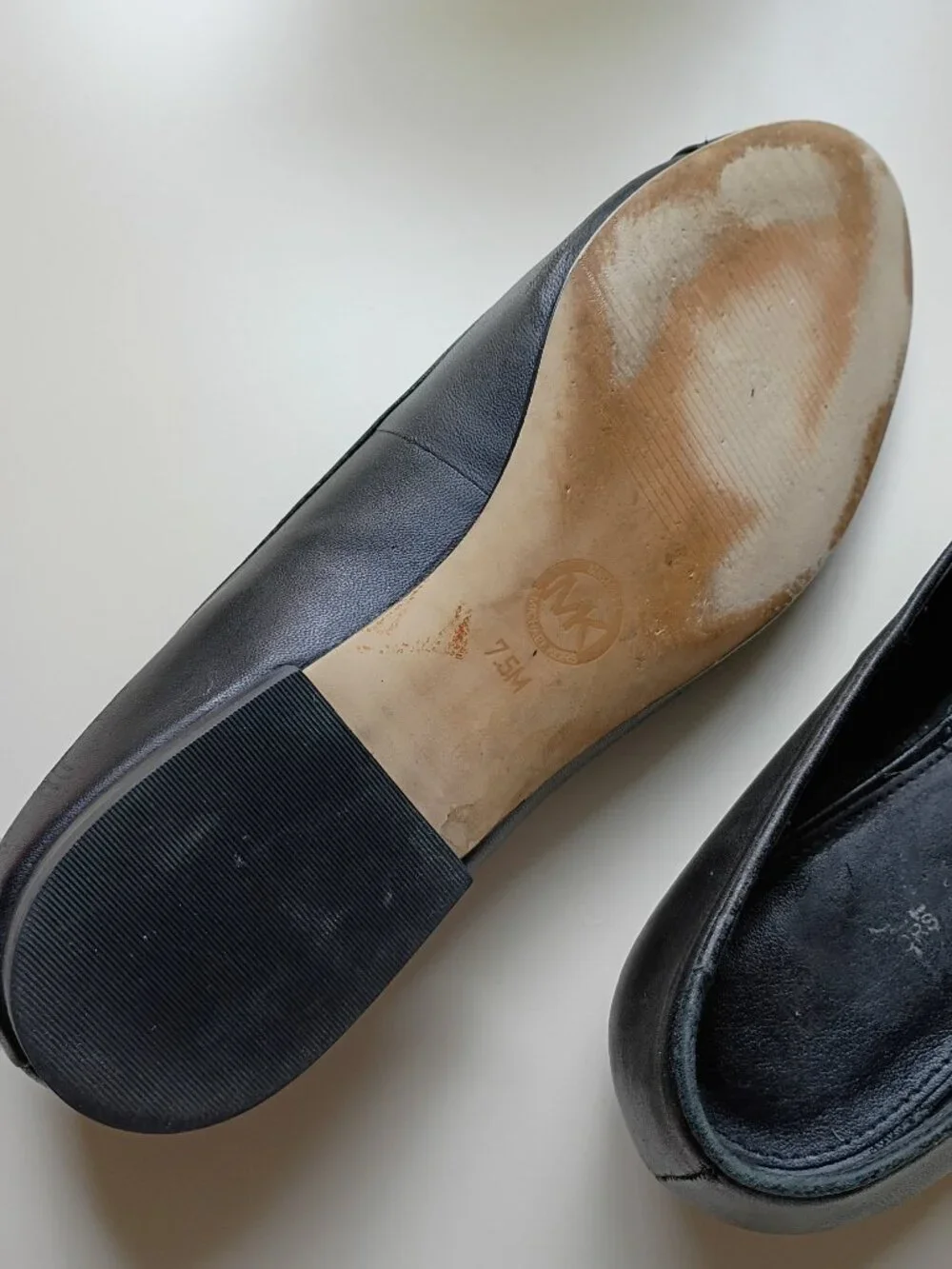 MK Black Leather Flats